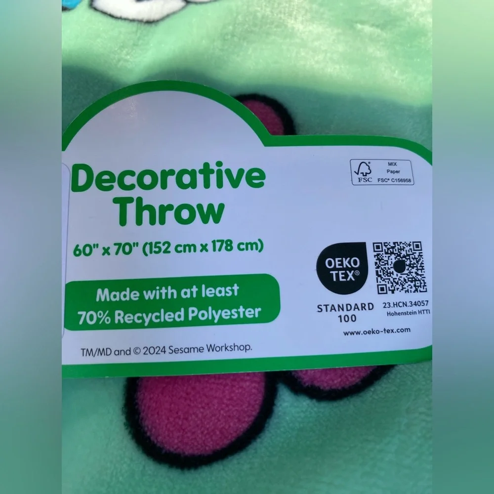 Sesame Street oversize plush throw -incredibly soft!  Brand new 60”x70” LAST ONE